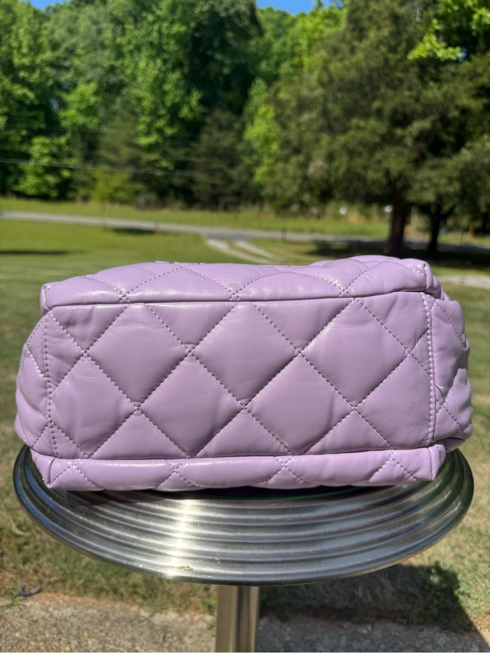 Steve Madden Quilted Lavender Shoulder Bag - Picture 2 of 10